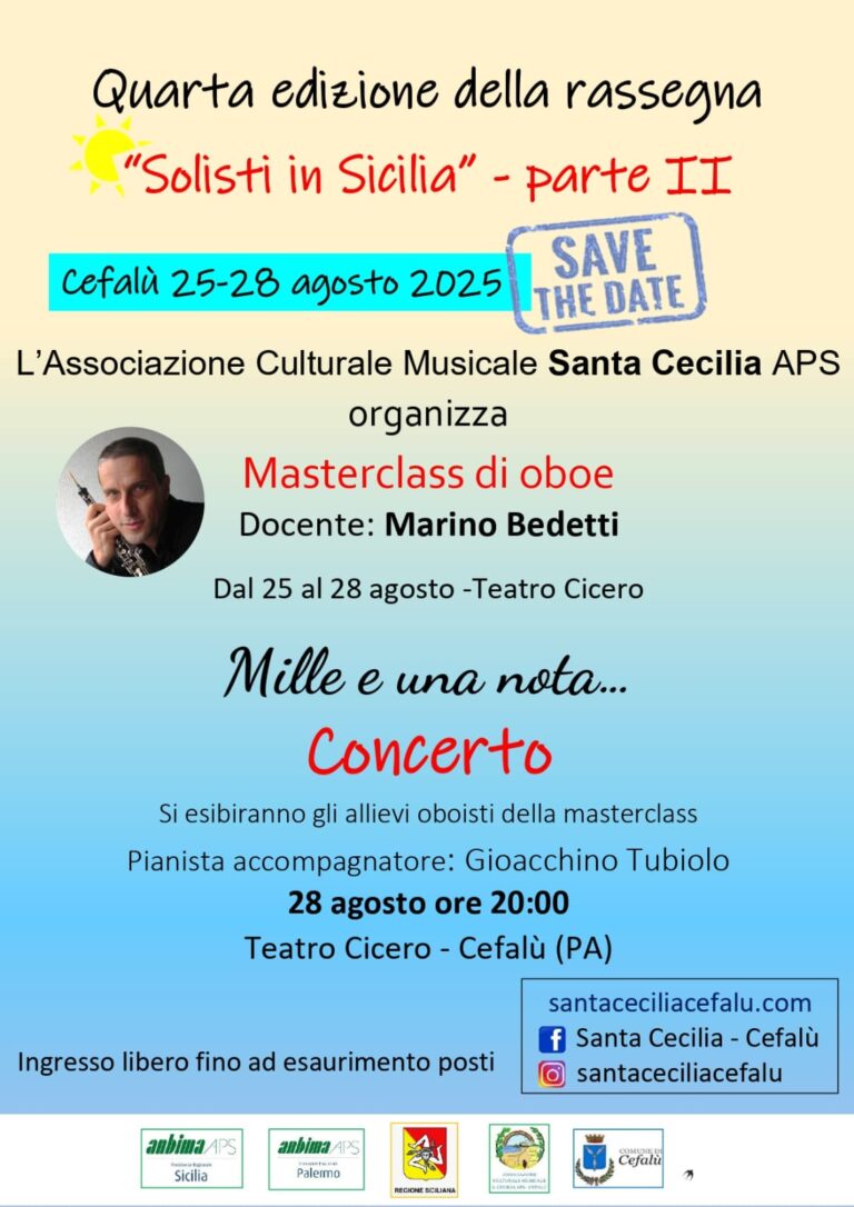 Santa Cecilia. Masterclass di Oboe