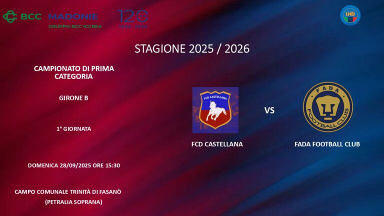 Prima Categoria, il Castellana debutta in casa