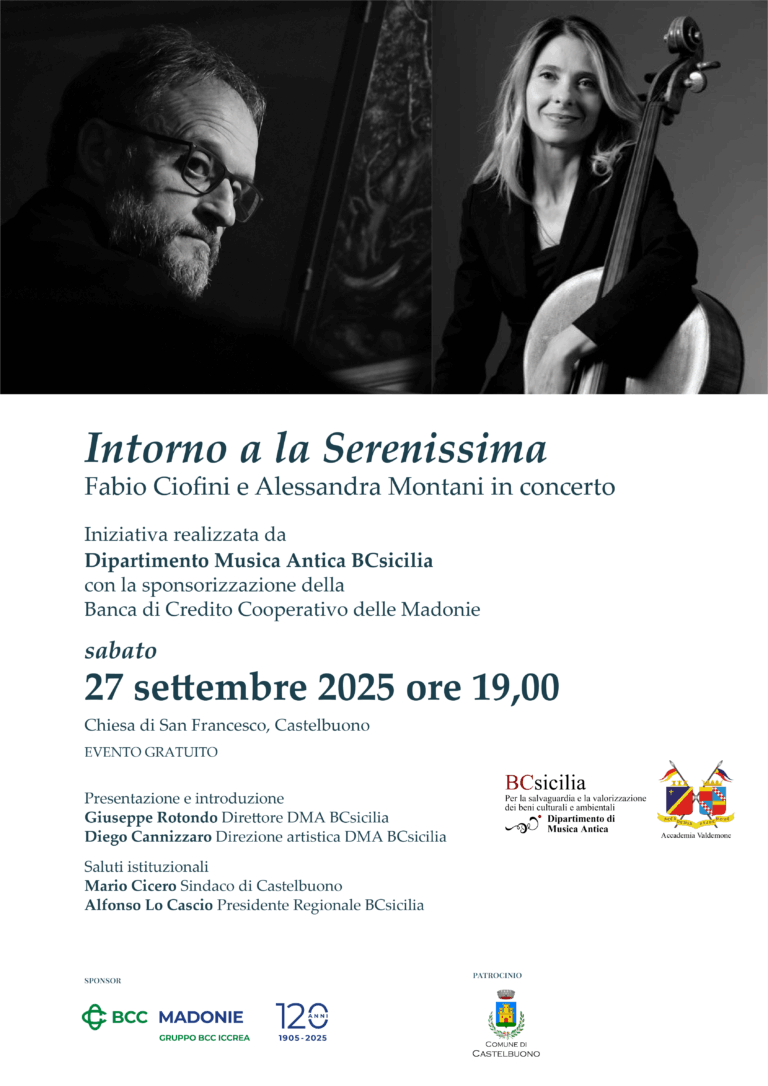 BCsicilia, concerto a Castelbuono di Fabio Ciofini e Alessandra Montani