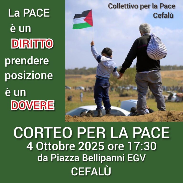 Corteo per la Pace il 4 ottobre a Cefalù