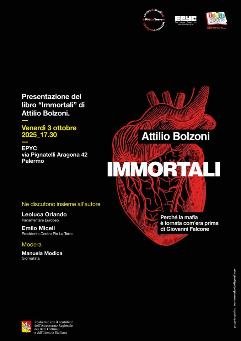 Presentazione del libro di Attilio Bolzoni “Immortali”, ne parlano Leoluca Orlando ed Emilio Miceli