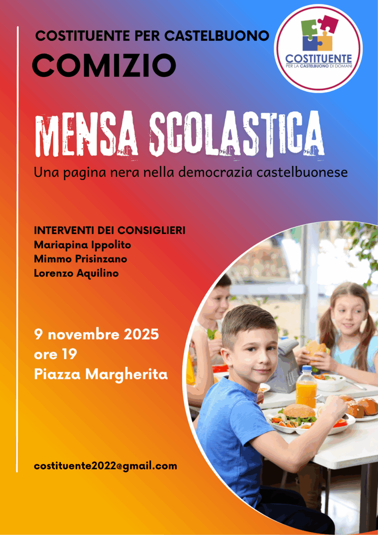Costituente Castelbuono. Comizio sulla mensa scolastica