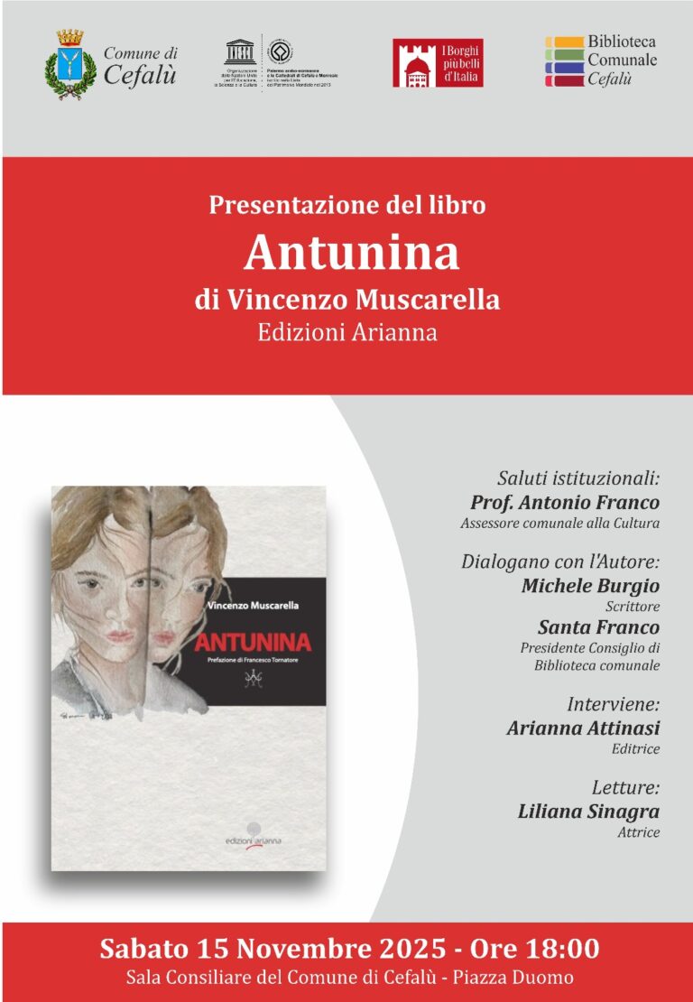 A Cefalù presentazione di “Antunina” di Vincenzo Muscarella