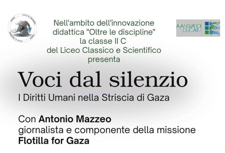 Voci dal silenzio: Antonio Mazzeo all’Istituto superiore Salerno di Gangi per i diritti umani a Gaza