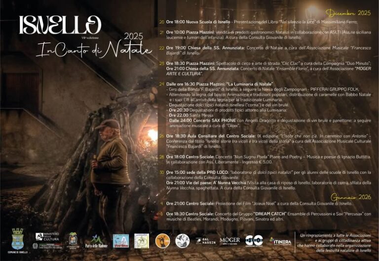 Isnello. Natale 2025 – Programma
