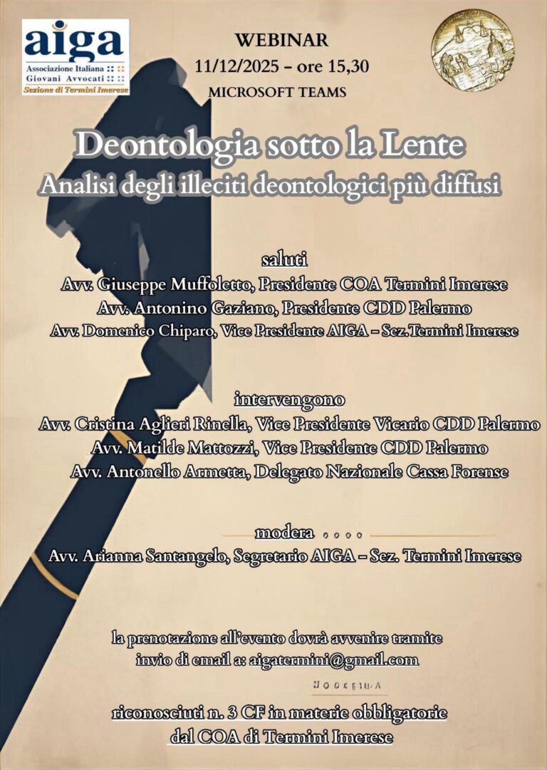 Giovani Avvocati Termini: Deontologia sotto la lente
