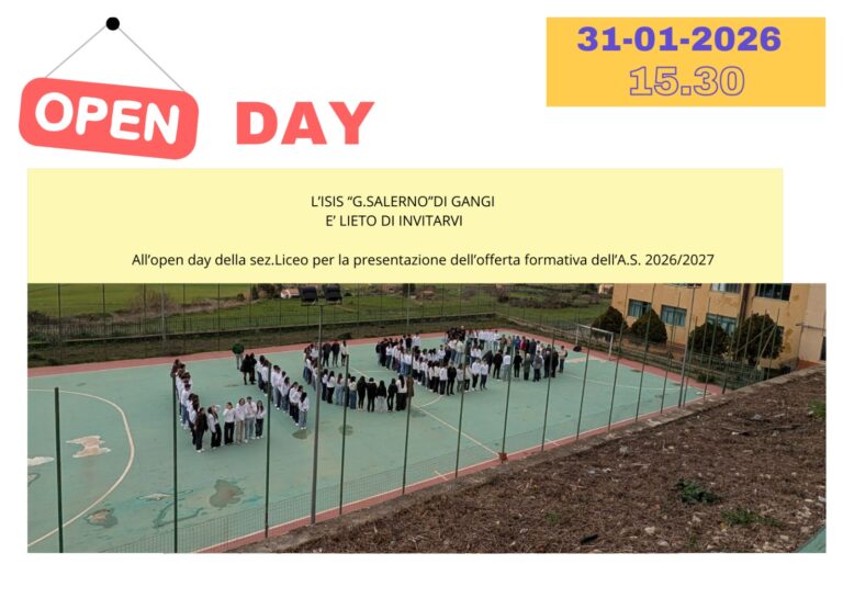 OPEN DAY AL LICEO “G.SALERNO” DI GANGI: UNA FESTA ALLA SCOPERTA DEL FUTURO