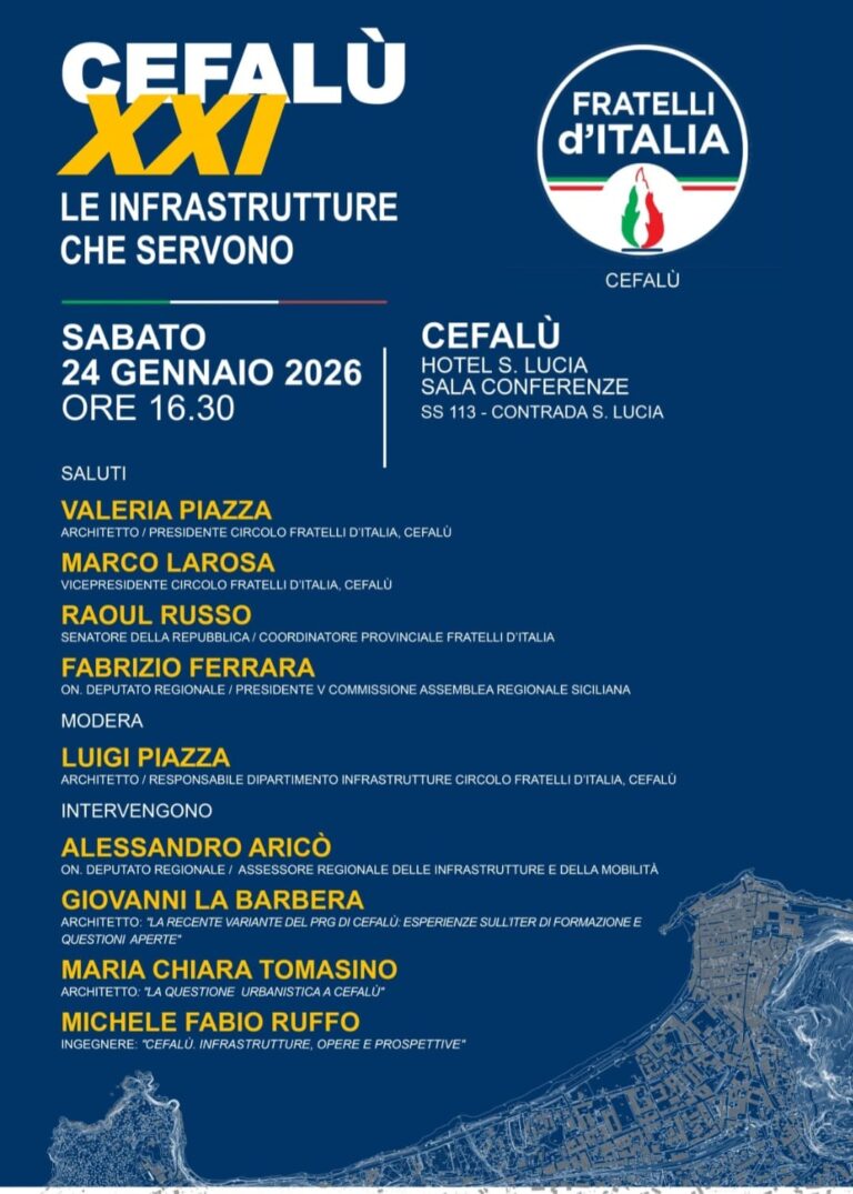 Fratelli d’Italia: “Cefalù, le infrastrutture che servono”