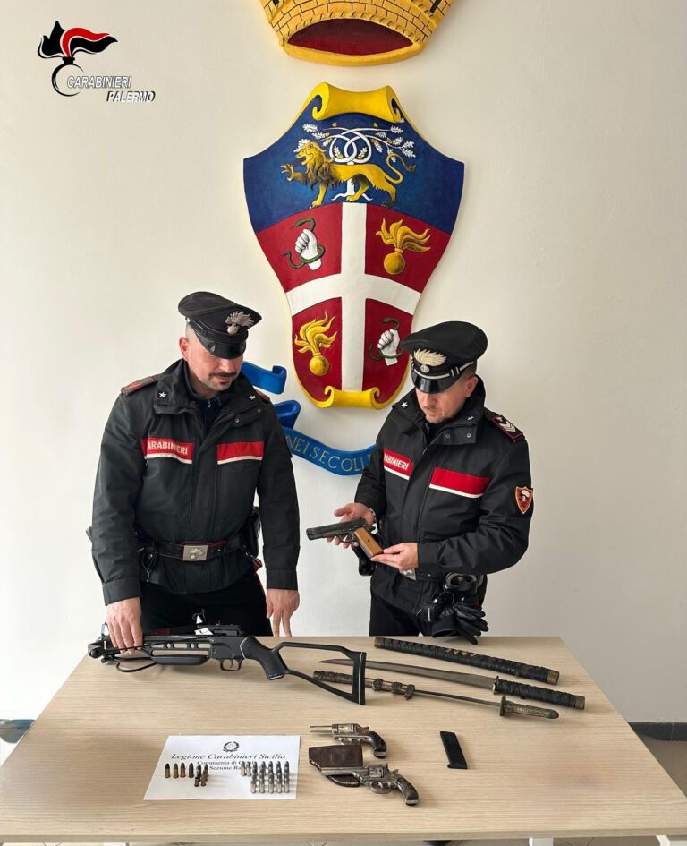 CASTELBUONO – DETENEVA UN ARSENALE IN CASA
