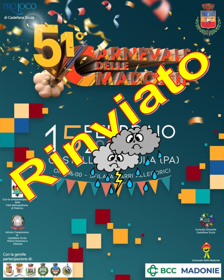 Rinviata la sfilata di Carnevale a Castellana Sicula