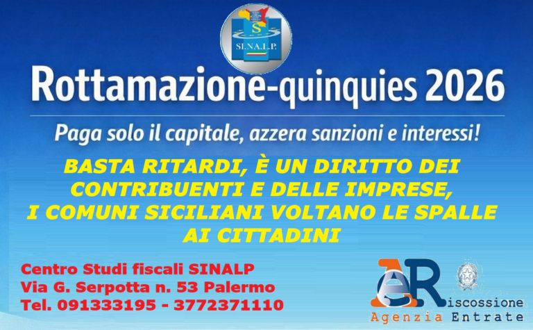 Rottamazione quinquies,il Sinalp :i comuni siciliani voltano le spalle ai cittadini