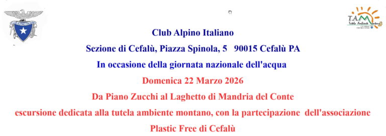 Giornata dell’Acqua. Escursione a piano Zucchi del CAI e Plastic Free