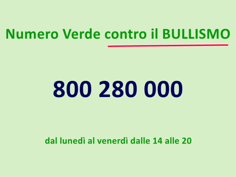 Numero Verde contro il bullismo
