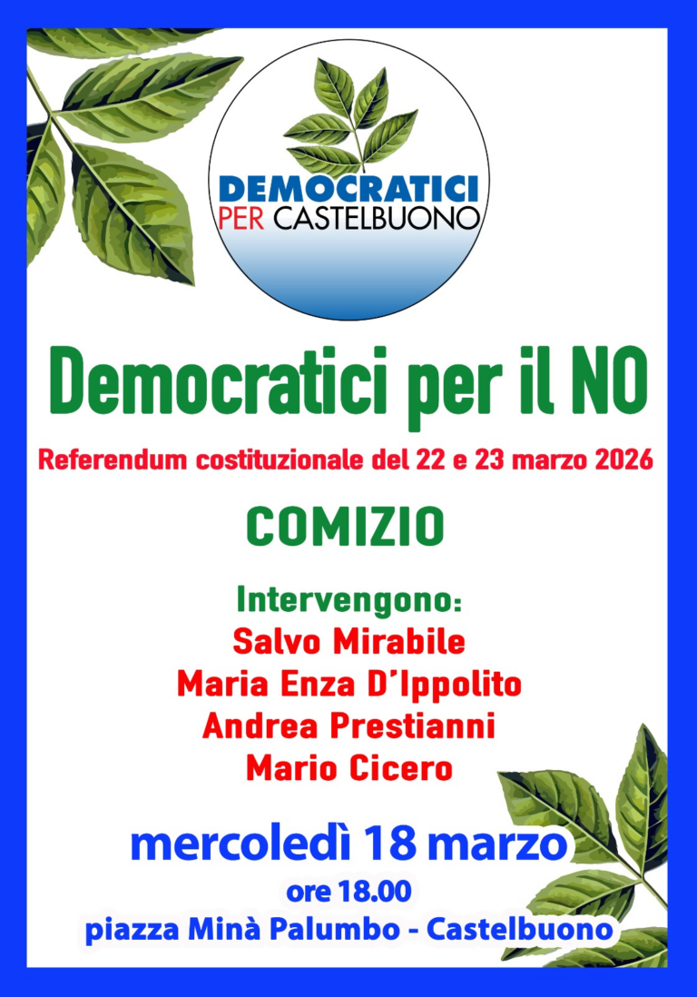 Democratici per Castelbuono. Comizio per il NO al Referendum