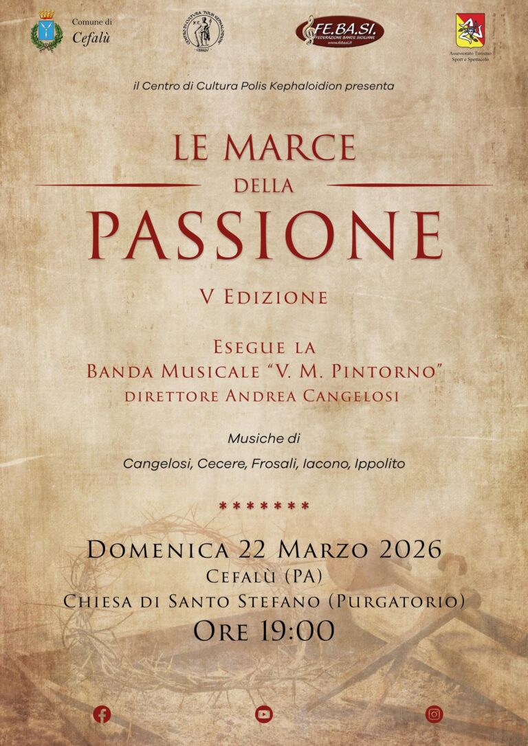Cefalù – Banda musicale “Vincenzo Maria Pintorno” e le Marce della Passione