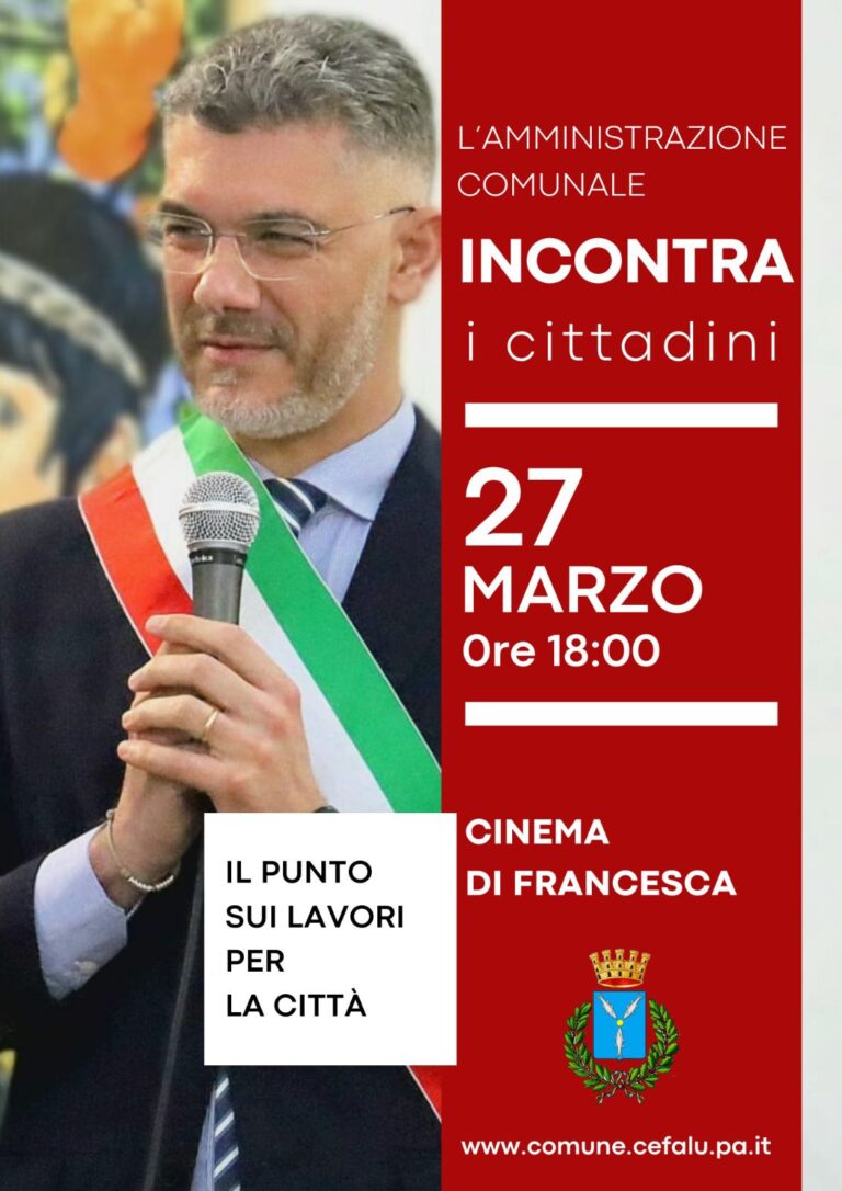 Cefalù. L’Amministrazione Comunale incontra la cittadinanza