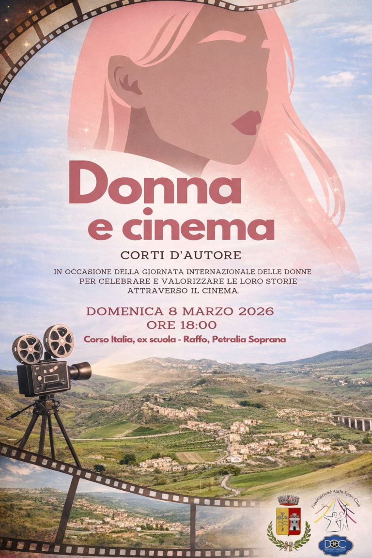 “DONNA E CINEMA”: DOMENICA 8 MARZO A RAFFO DI PETRALIA SOPRANA