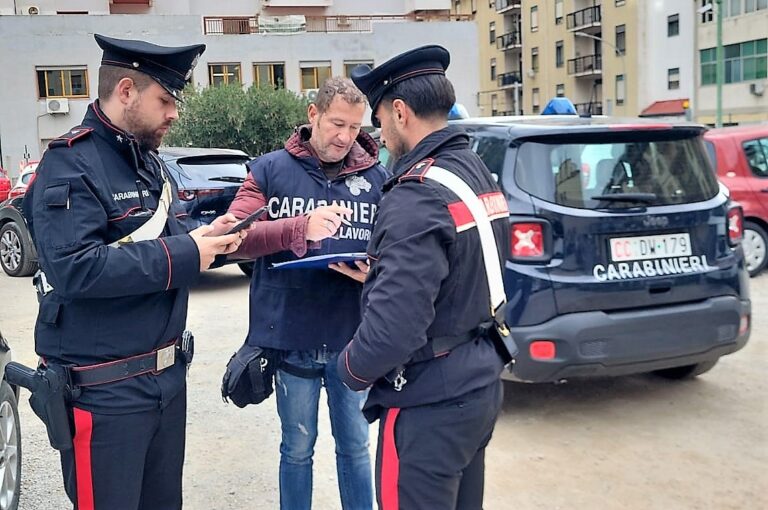 Controlli e sanzioni dei Carabinieri INL Sicilia