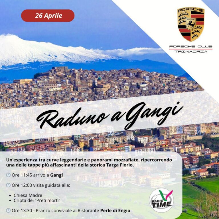 Gangi città dei motori:domenica Raduno Porsche