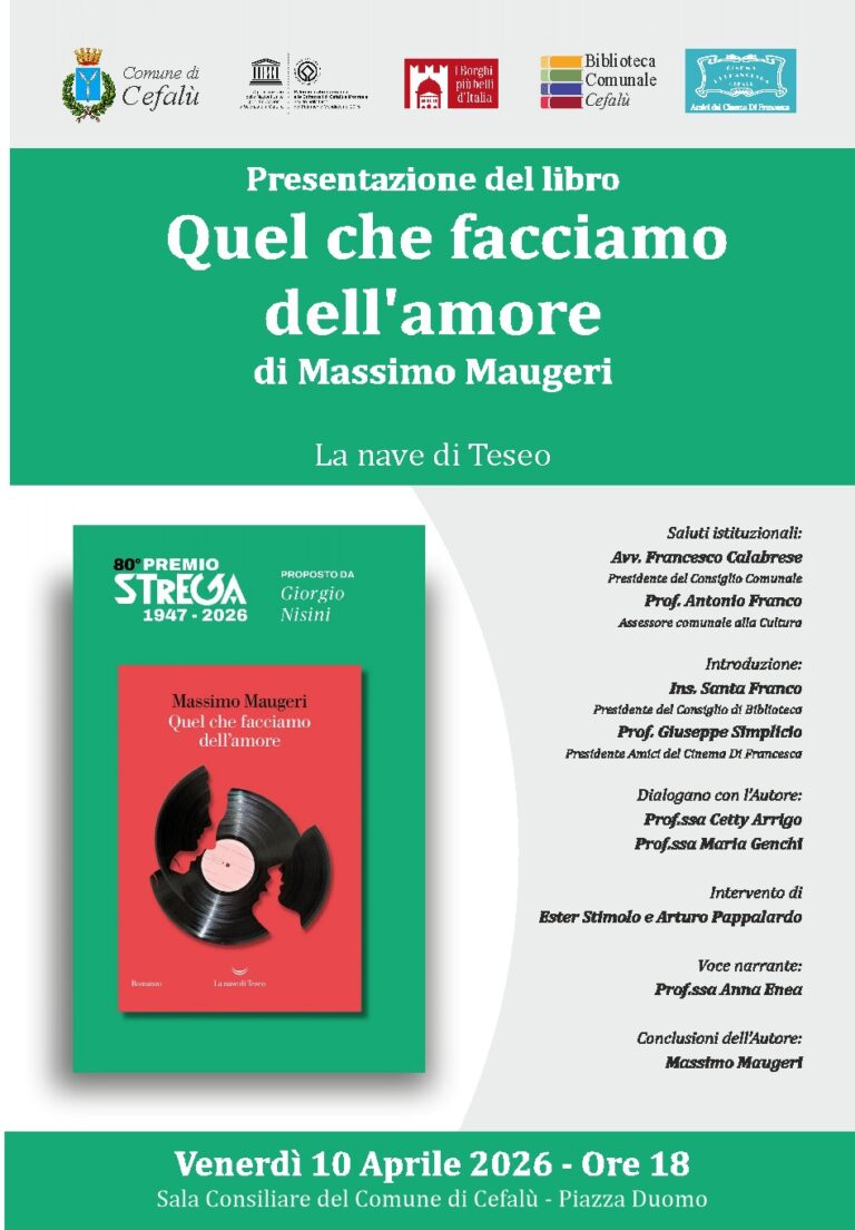 “Quel che facciamo dell’amore” di Massimo Maugeri. Presentazione a Cefalù