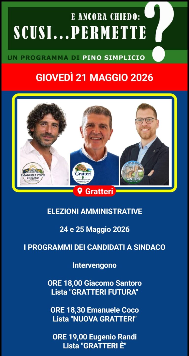 Gratteri al voto:”E ancora chiedo: Scusi, permette?” giovedì sera in diretta streaming l’intervista ai tre candidati sindaco