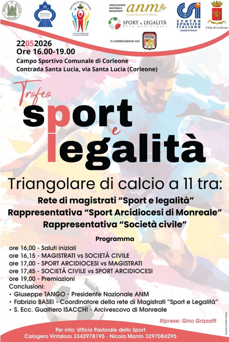 Nel ricordo di Falcone, lo sport sfida le mafie: doppio evento tra Monreale e Corleone