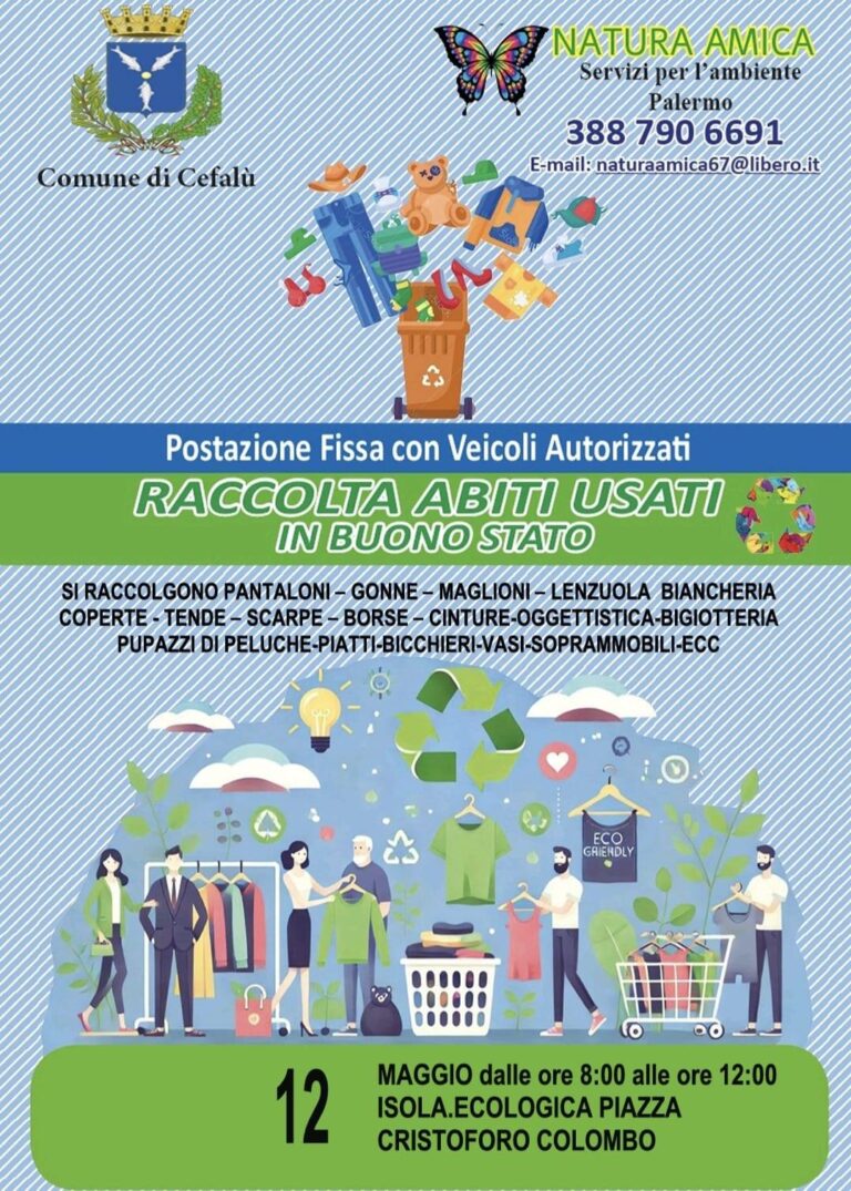 Cefalù. Raccolta abiti usati