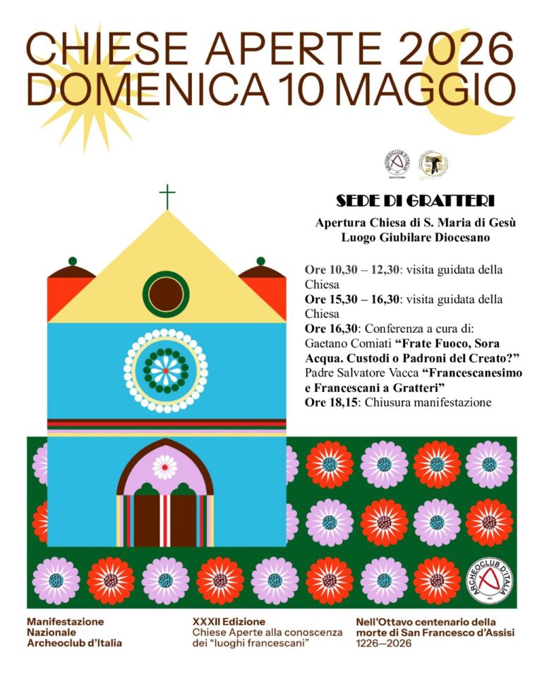 ArcheoClub Gratteri. “Chiese Aperte” in ricordo di San Francesco d’Assisi