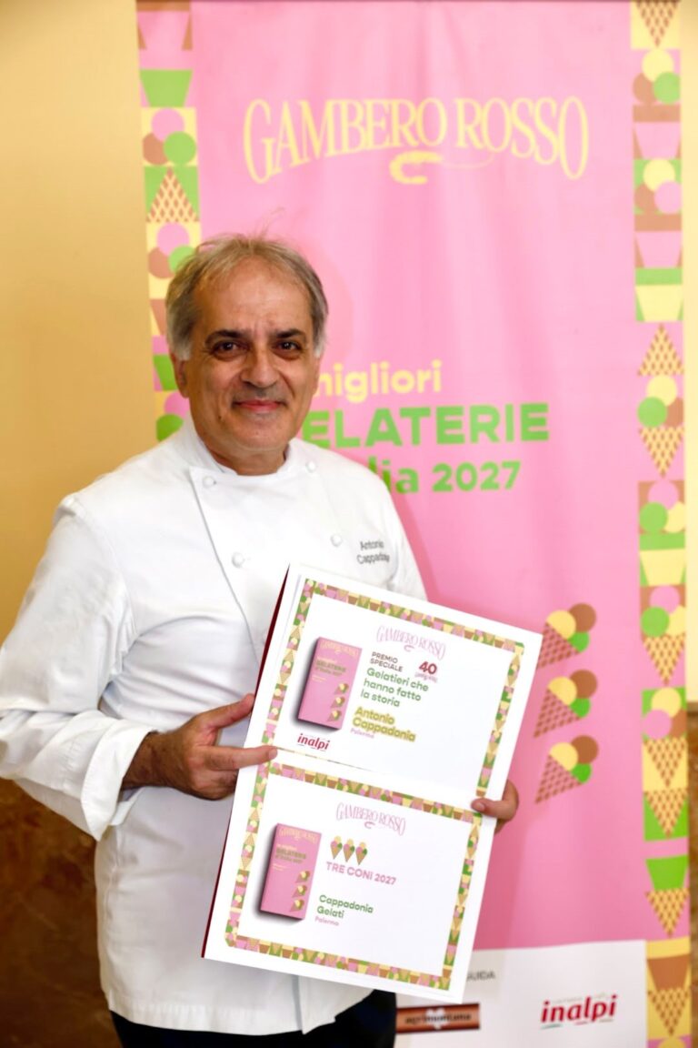 Antonio Cappadonia tra i primi 5 gelatieri italiani che il Gambero Rosso annovera tra coloro che hanno fatto la storia del gelato