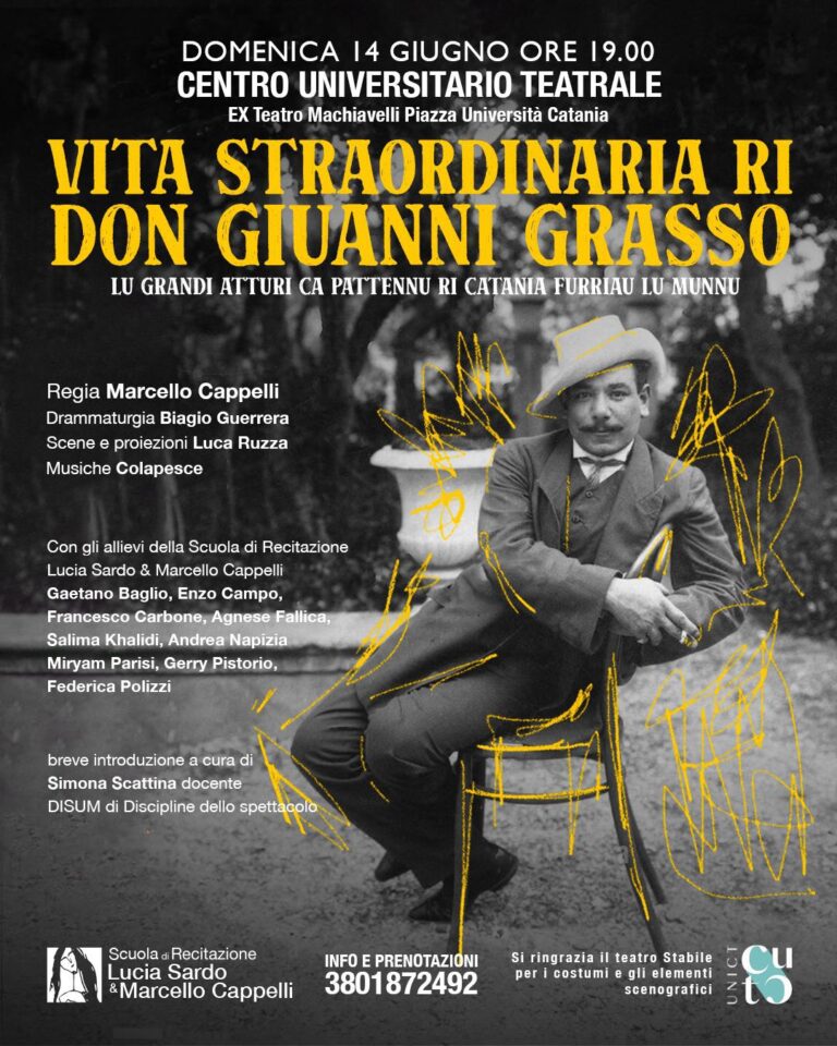 In scena lo spettacolo su Giovanni Grasso personaggio siciliano fondamentale nella storia del teatro del 900