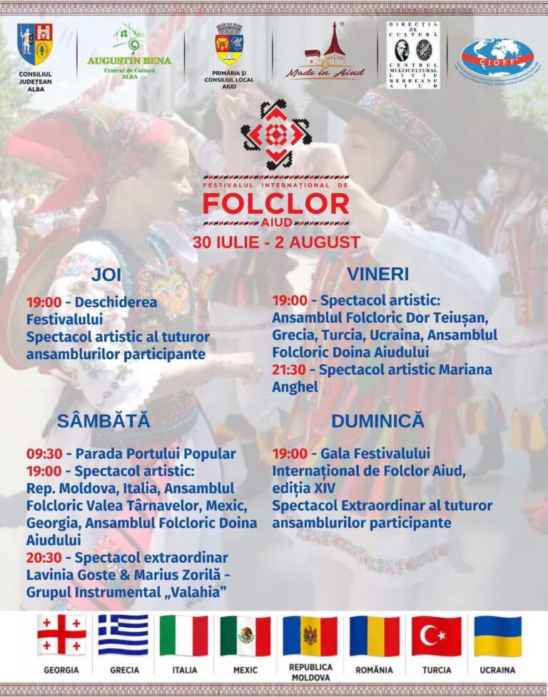 Il Gruppo Canti e Balli Popolari dell’Auser di Polizzi Generosa rappresenta l’Italia al “Festivalul Internațional de Folclor” di Aiud (Romania)