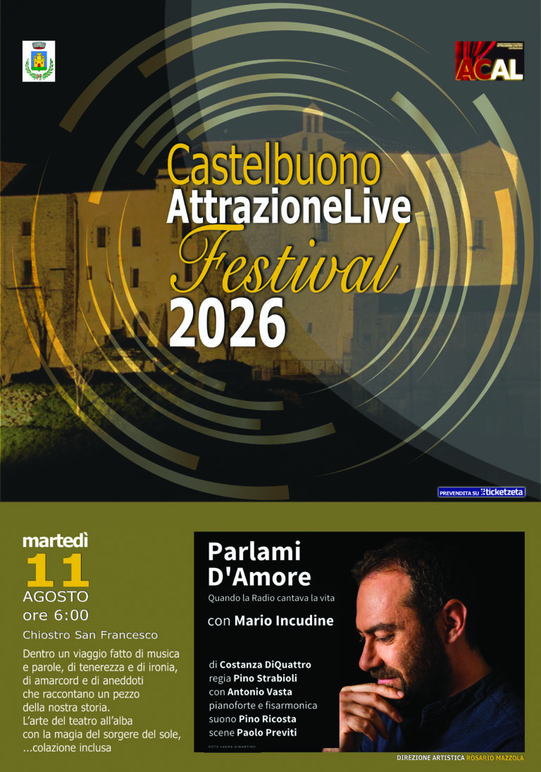 Mario Incudine, con Parlami d’amore, al Castelbuono AttrazioneLive Festival