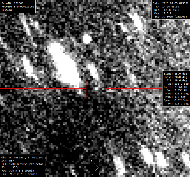 132668 Brunobozzetto si fa catturare vicinissimo alla Luna