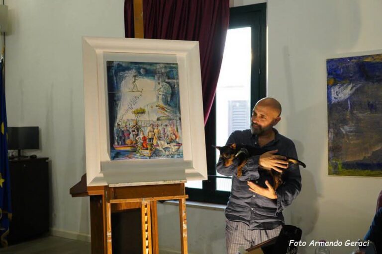 Benedetto Poma presenta la sua opera su la tradizionale ‘ntinna a mari di Cefalù”