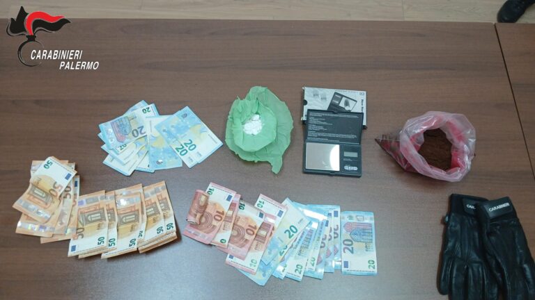 CASTELBUONO,COCAINA E CONTANTI NASCOSTI IN CASA