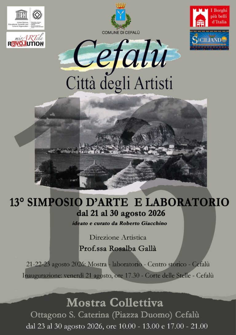 Cefalù Città degli Artisti, dal 21 agosto via alla XIII edizione del Simposio d’arte e Laboratorio