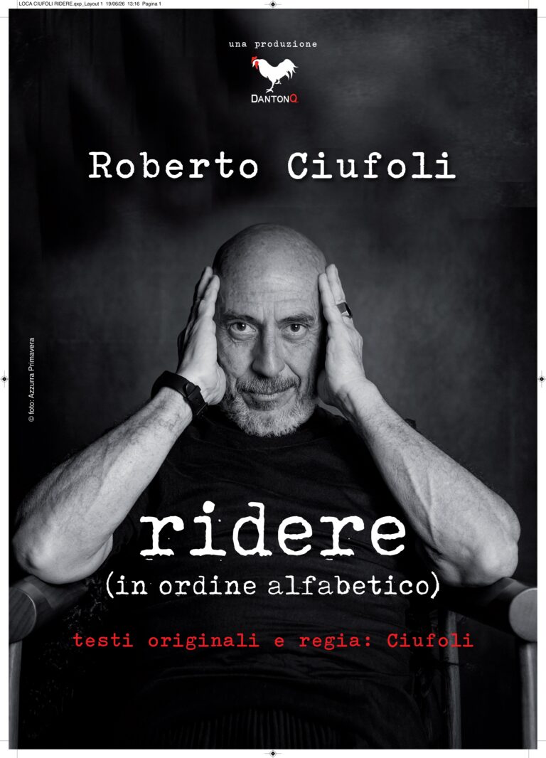 L’11 AGOSTO ROBERTO CIUFOLI A PETRALIA SOPRANA CON “RIDERE IN ORDINE ALFABETICO”