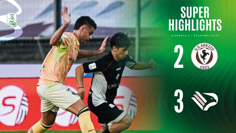 Il Palermo corsaro ad Arezzo,3-2 il risultato finale
