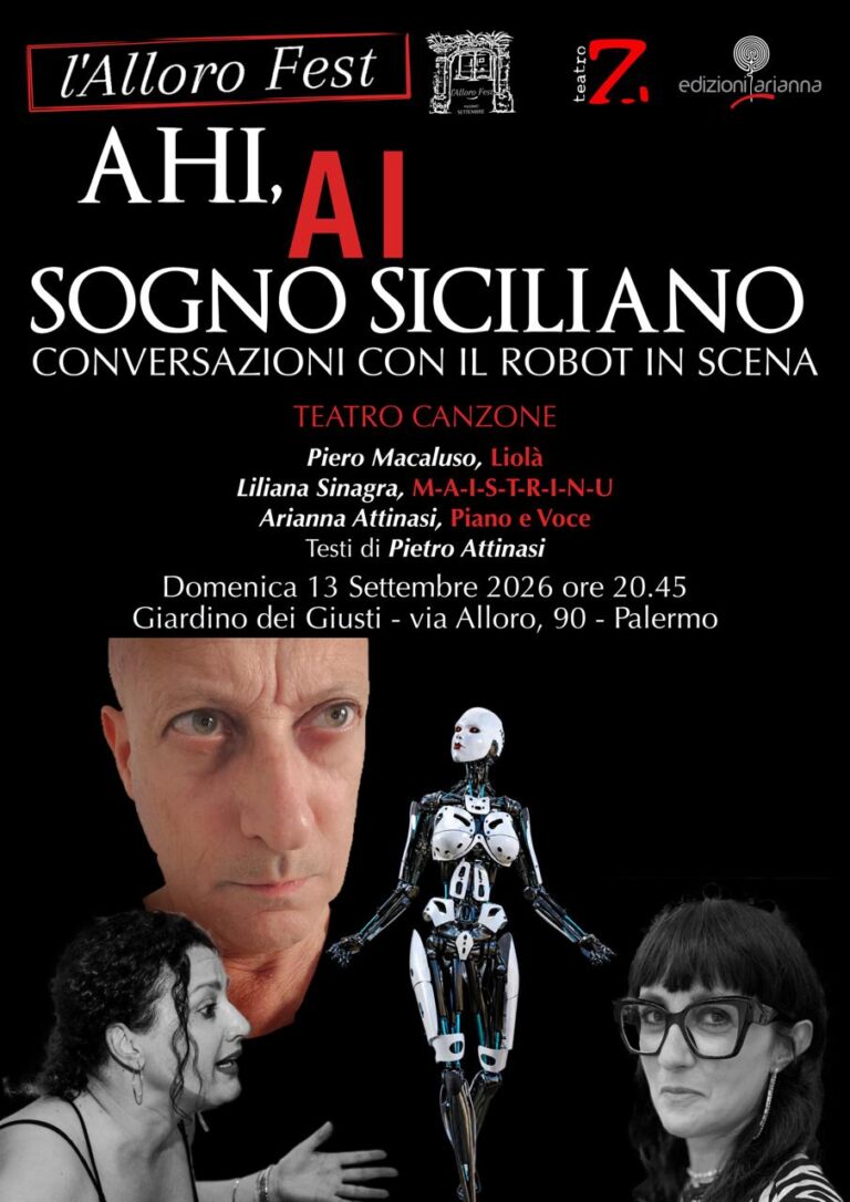 A Palermo il teatro incontra l’intelligenza artificiale: in scena “Ahi, A.I. Sogno Siciliano”